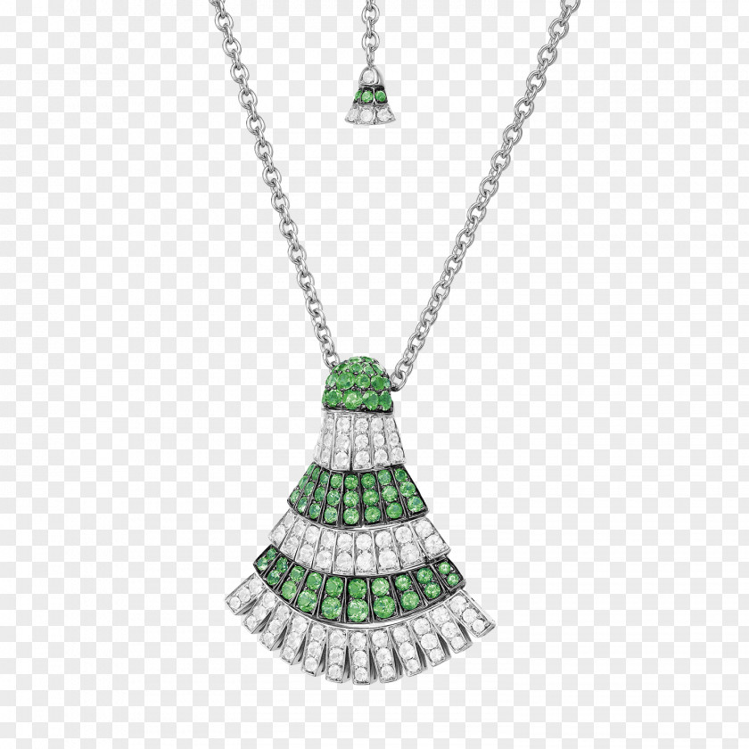 Emerald Earring Necklace Jewellery De Grisogono PNG