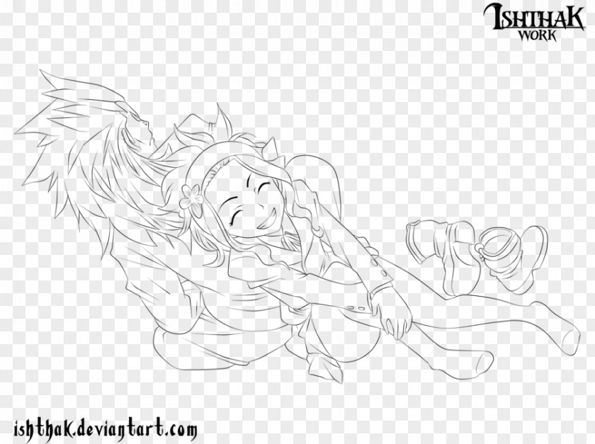 Sleeping Dragon Line Art Drawing Sketch PNG