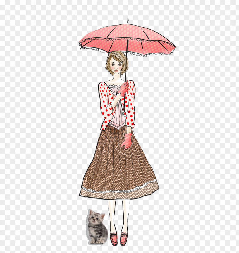 Umbrella Woman PNG