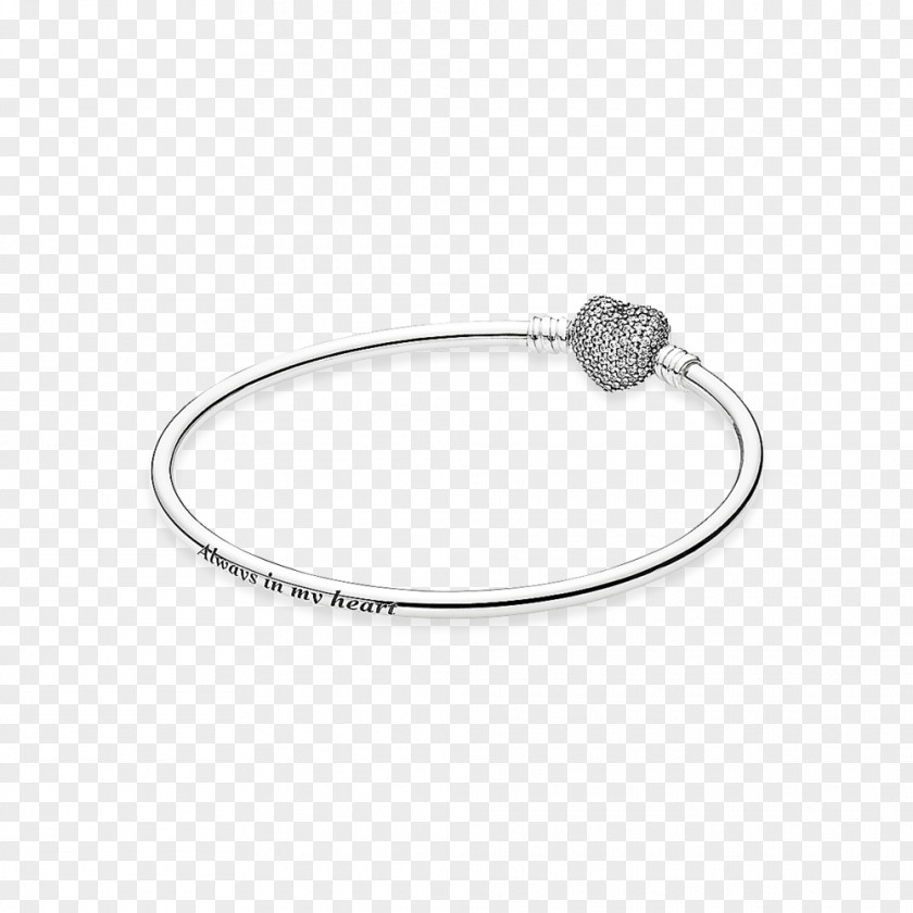 Silver Pandora Charm Bracelet Bangle PNG