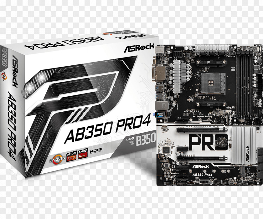 AMD ASRock AB350 Pro4 Gigabyte GA-AB350-Gaming 3 RyzenOthers Fatal1ty Gaming K4 AM4 Promontory B350 SATA 6GB/s USB 3.0 HDMI ATX Motherboards PNG