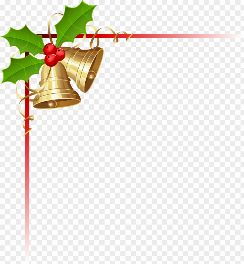 Yellow Bell Frame Christmas PNG