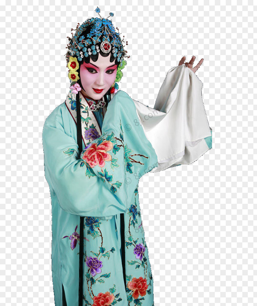 Psd免抠 Robe Geisha Costume Turquoise PNG