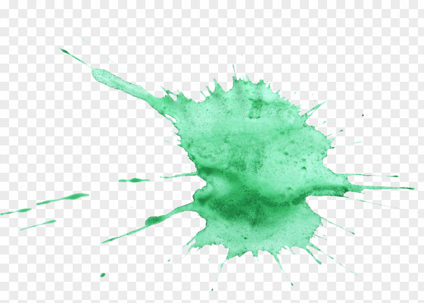 Green Watercolor Painting Art PNG