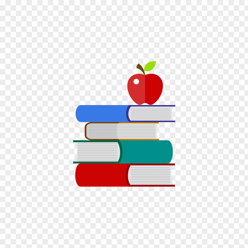 Colored Books And Red Apples Book Clip Art PNG