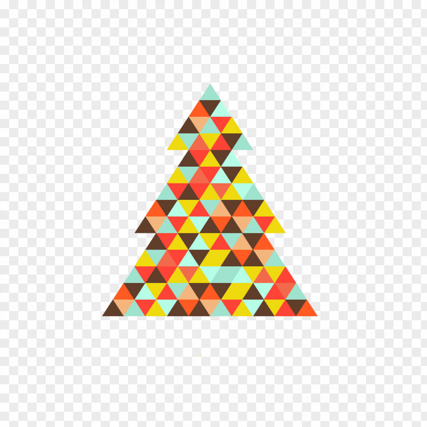 Triangle Plaid Christmas Fun Tree PNG