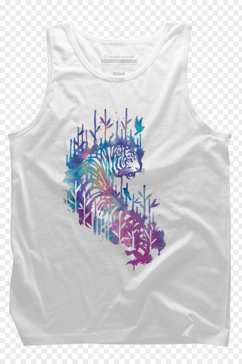 Watercolor Tiger T-shirt Sleeveless Shirt Outerwear Font PNG