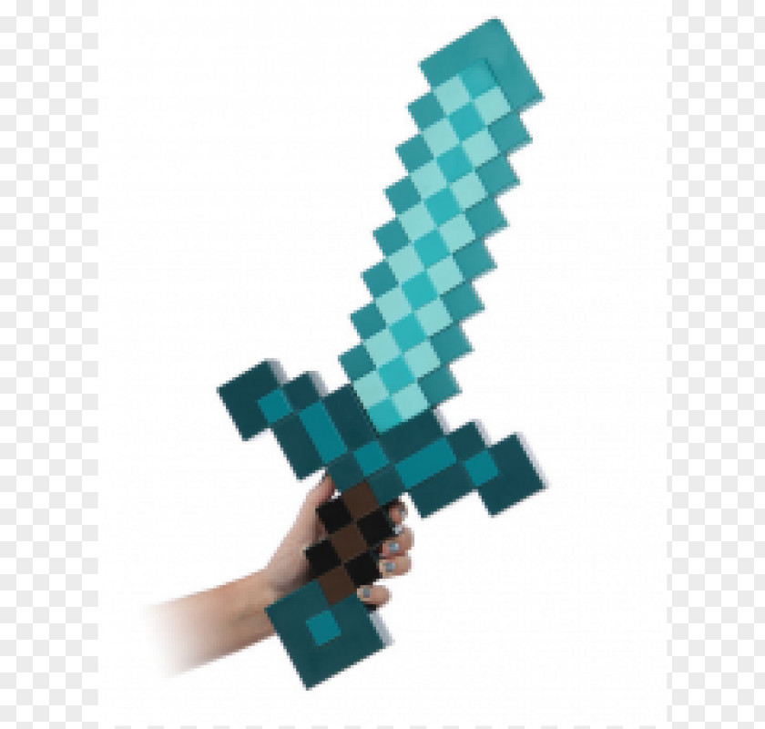 Minecraft Pickaxe ThinkGeek Next Generation Diamond Sword Foam PickAxe Larp Swords PNG