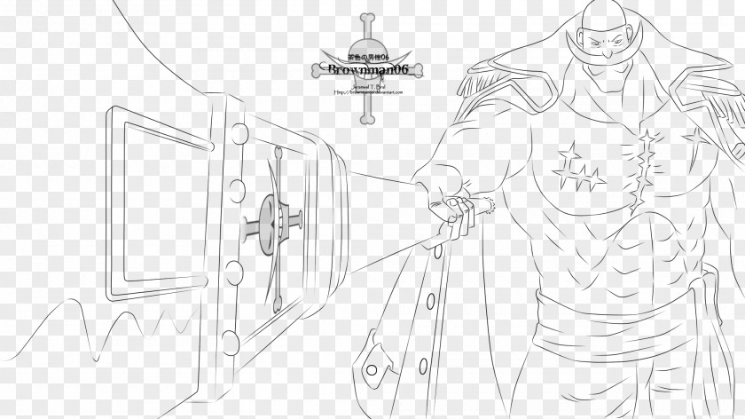 Whitebeard Line Art Cartoon Character Sketch PNG