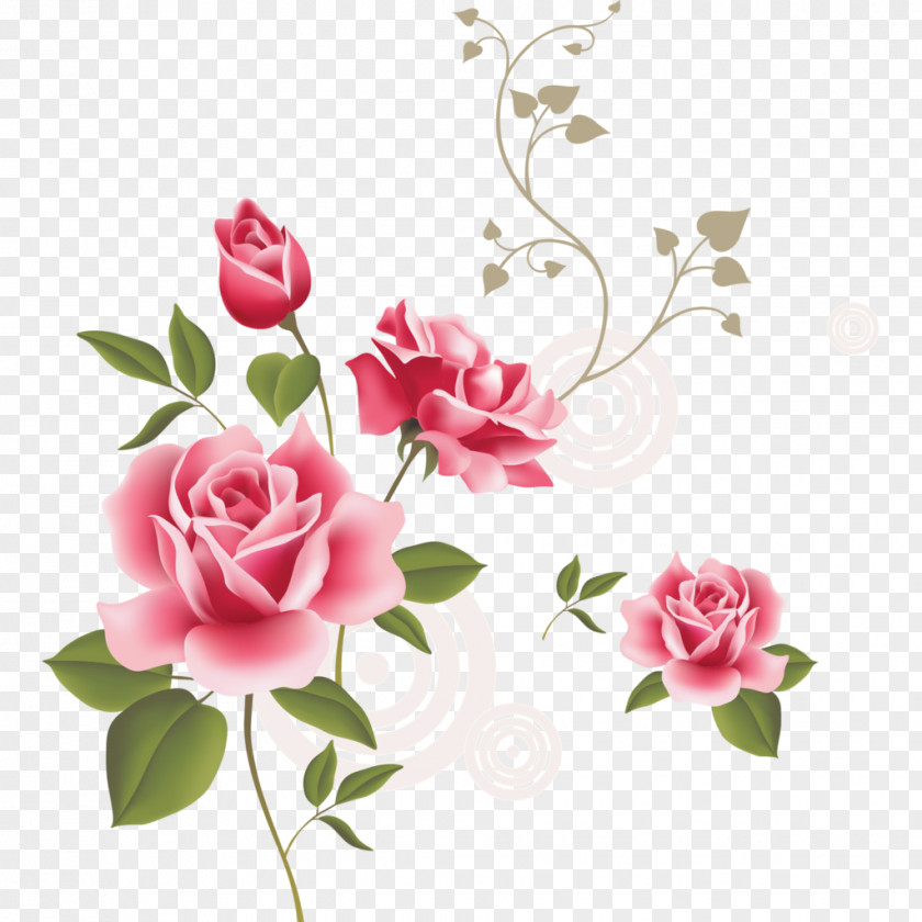 Flowers Pattern Rose Pink Clip Art PNG