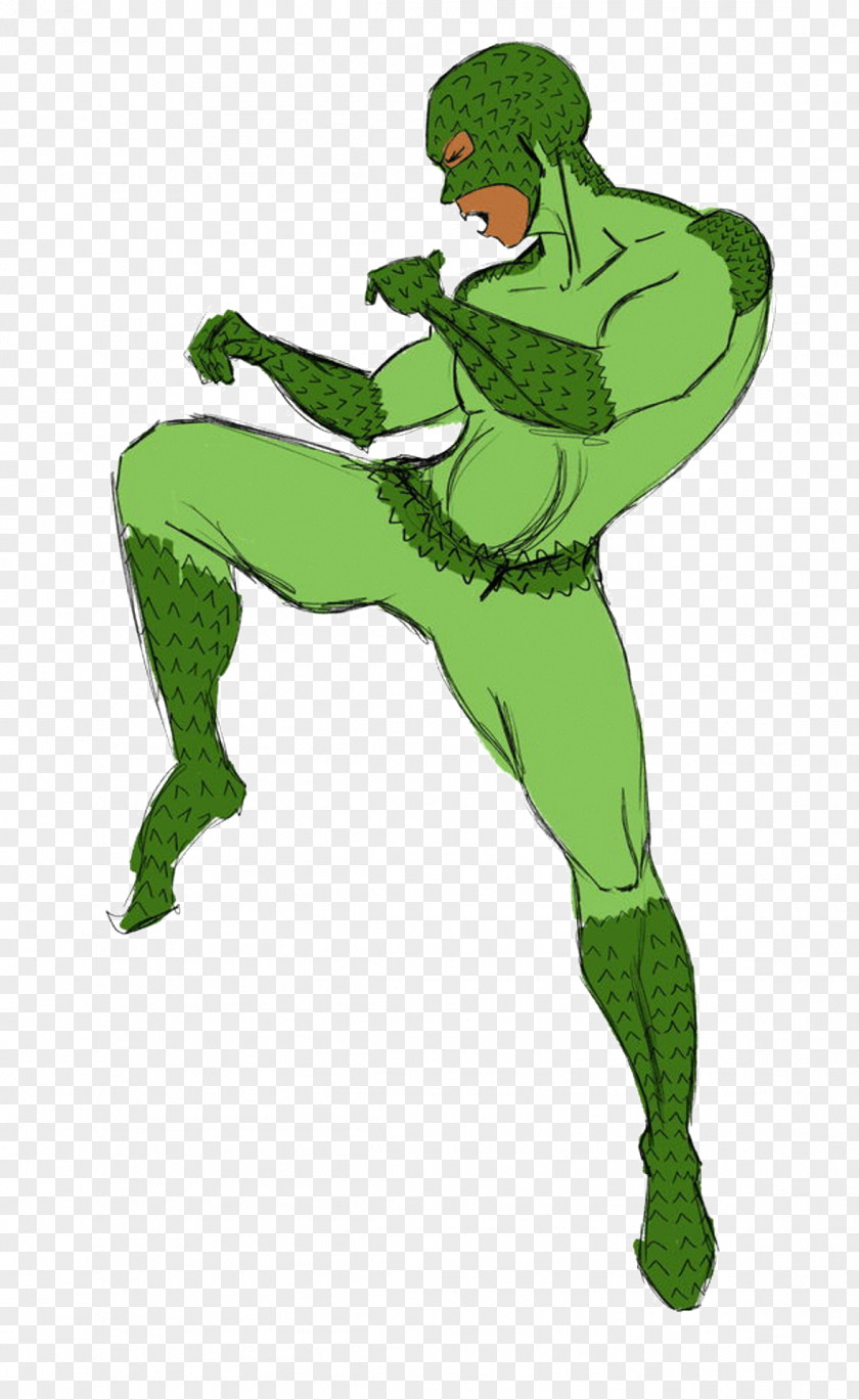 Anti Hero Amphibian Cartoon Illustration Green Superhero PNG