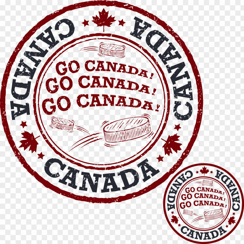 Vector Logo Canada Paper Ice Hockey Postage Stamp PNG