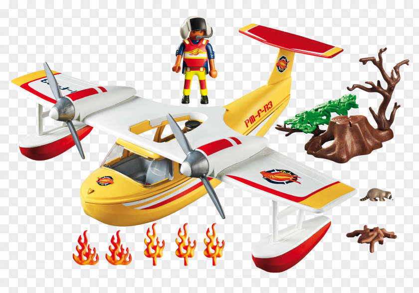 Airplane Playmobil Toy Seaplane Firefighter PNG