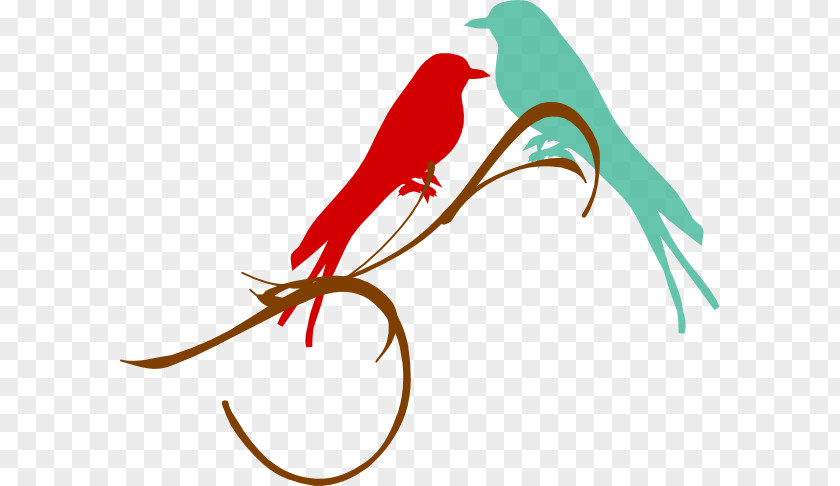 Birds On Tree Lovebird Beak Decoupage Clip Art PNG