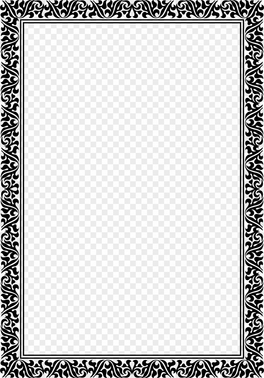 Black Frame And White Pattern PNG