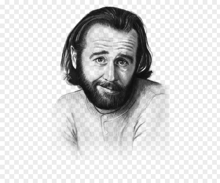 George Carlin Art Canvas Print Sketch PNG