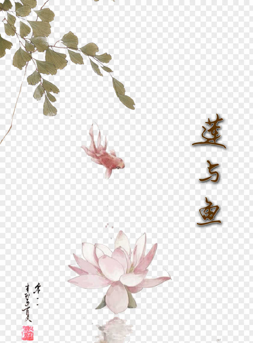 Lotus And Fish Nelumbo Nucifera PNG