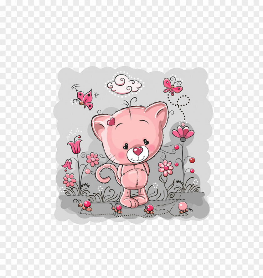 Bear Illustration Cat Kitten Cuteness PNG