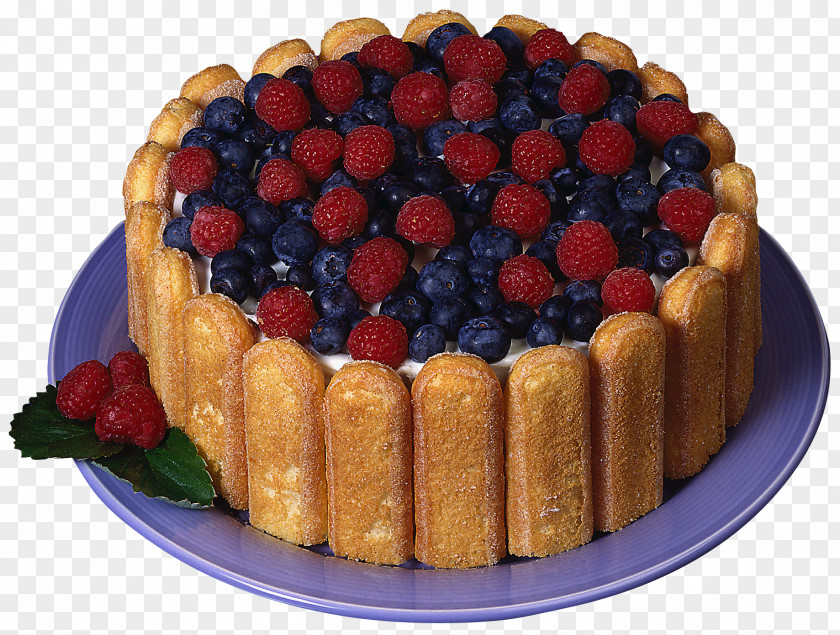 Charlotte Cake With Raspberries And Blueberries Picture Chocolate Ladyfinger Christmas PNG