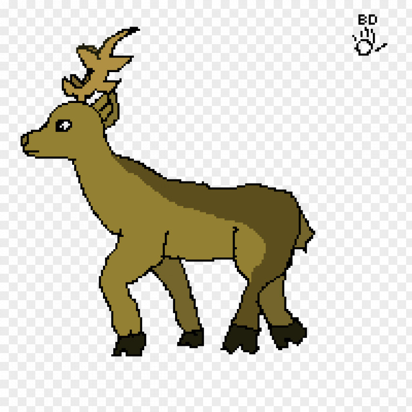 Pixel Animal Deer Reindeer Elk Donkey Pack Clip Art PNG