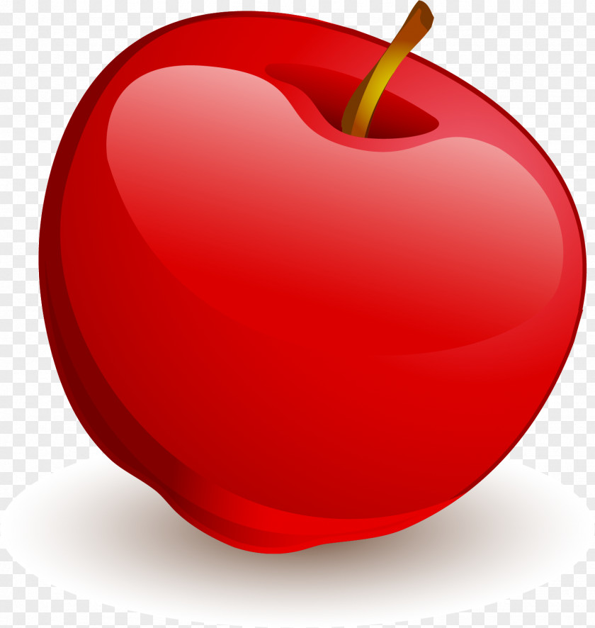 Vector Painted Red Apple Love Heart McIntosh Laboratory PNG