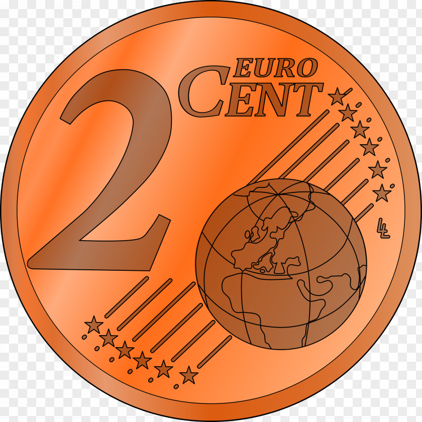 2 Cents Cliparts Penny 1 Cent Euro Coin Clip Art PNG