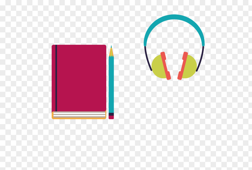 Books With Headphones Graphic Design Brand Pattern PNG