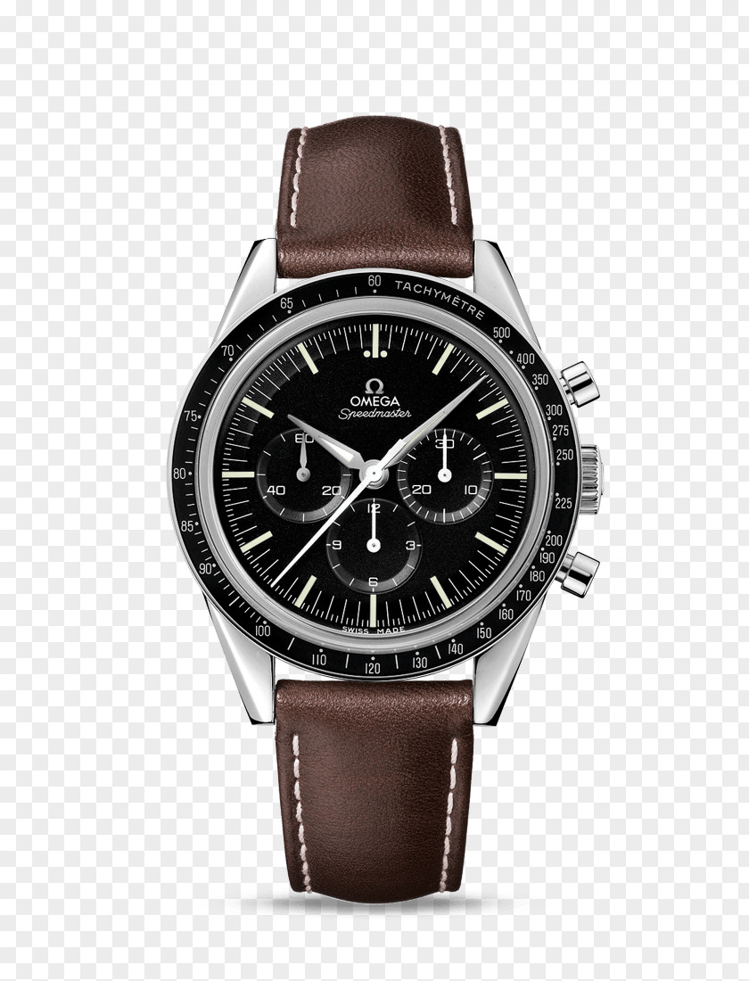 Omega Watch Black Male Moon Speedmaster SA Chronograph Seamaster PNG