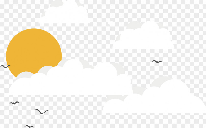 Vector Sun Clouds Birds Bird Euclidean PNG