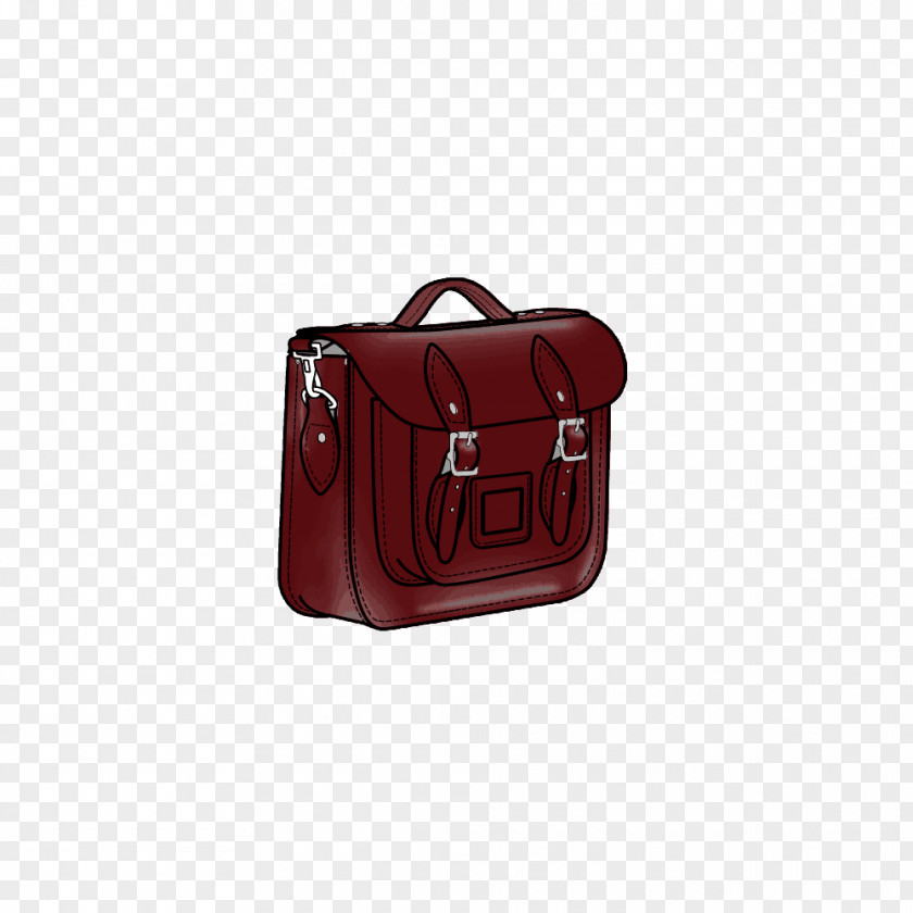 Red Briefcase Satchel Leather Handbag PNG