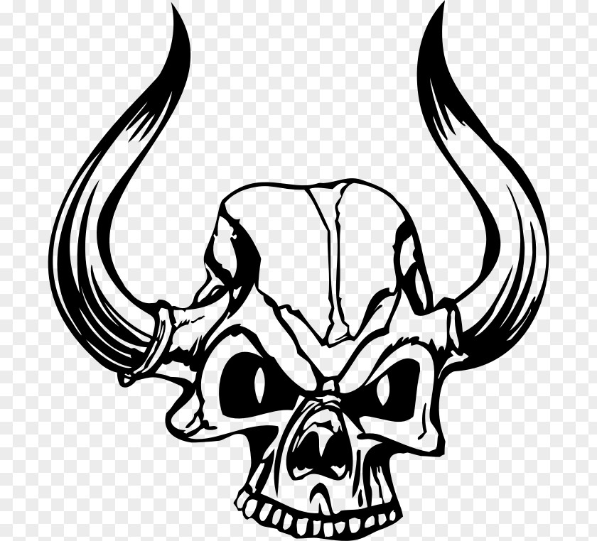 Small Motorcycle Line Art Skull Drawing Clip PNG