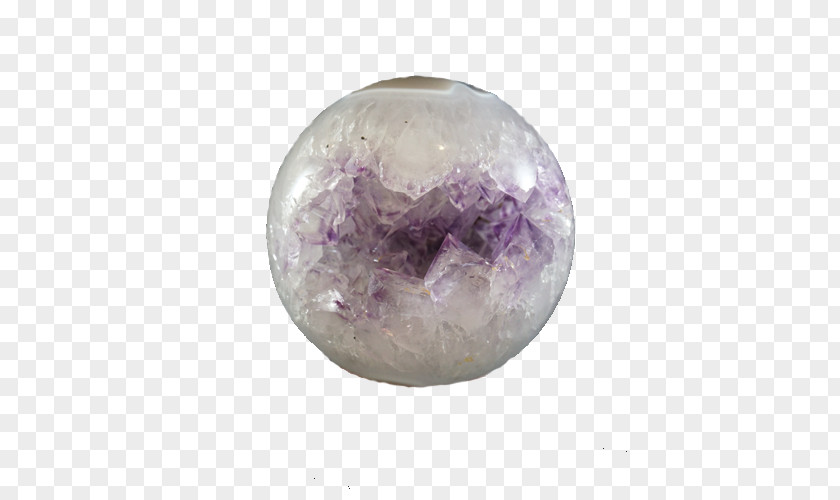 Purple Amethyst Crystal Sphere Bead PNG