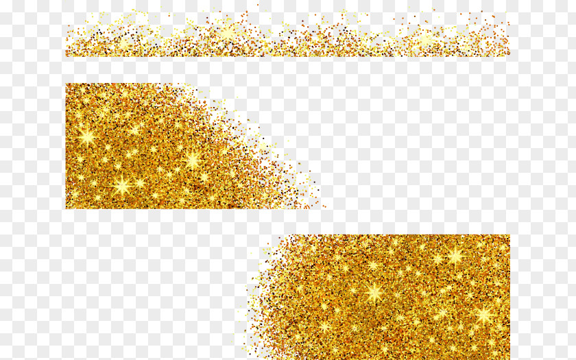 3 Gold Sequins Vector Glitter PNG