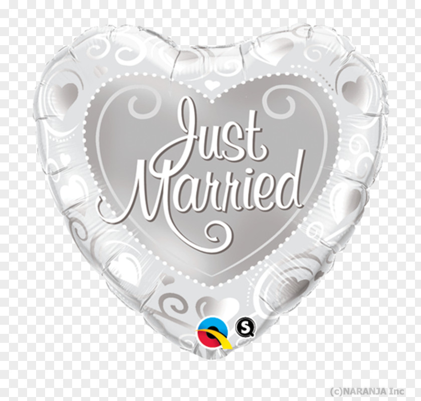 Just Married Gas Balloon Wedding Flower Bouquet Silver PNG