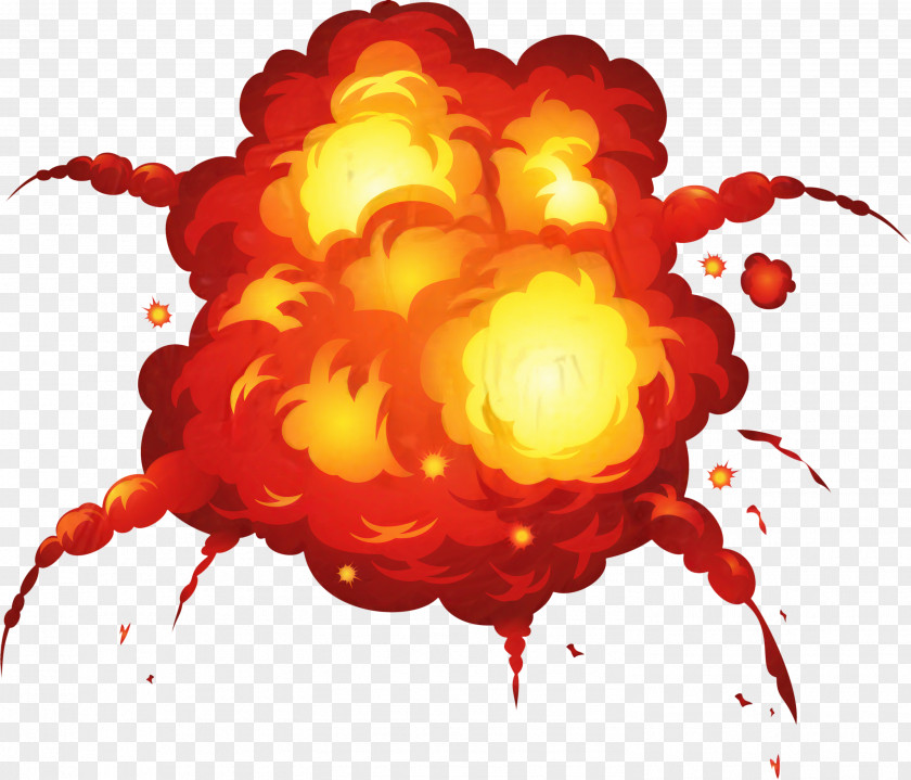 Red Orange Cartoon Explosion PNG