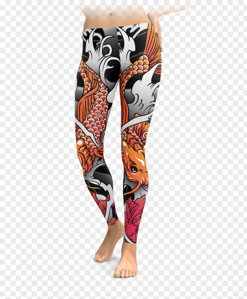 Koi Tattoo Leggings Clothing Tights Calavera Pants PNG