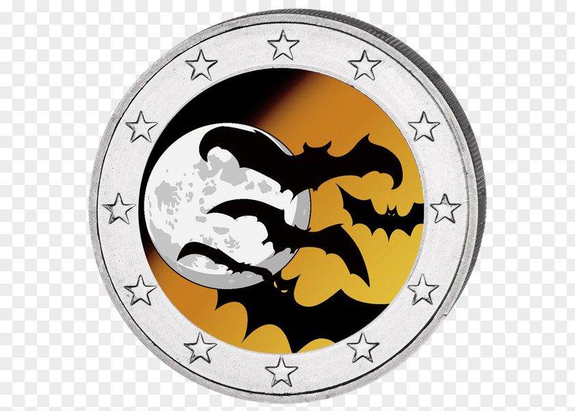 2 Euro Coin Halloween Witch Child Disguise Painting PNG