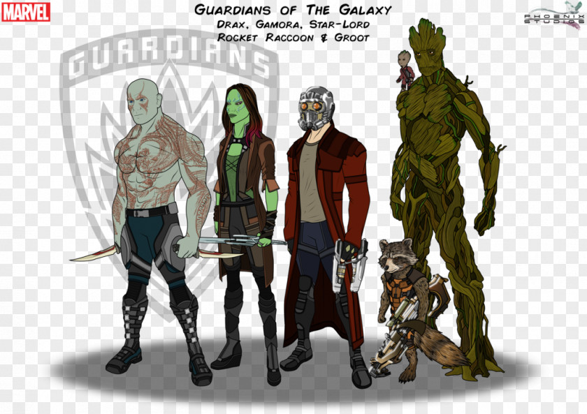 Chris Pratt Groot Drax The Destroyer Star-Lord Gamora Character PNG