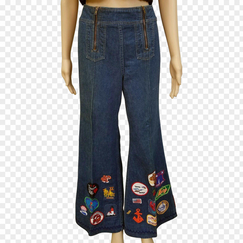 Hippie 1970s Jeans Bell-bottoms Denim Pants PNG