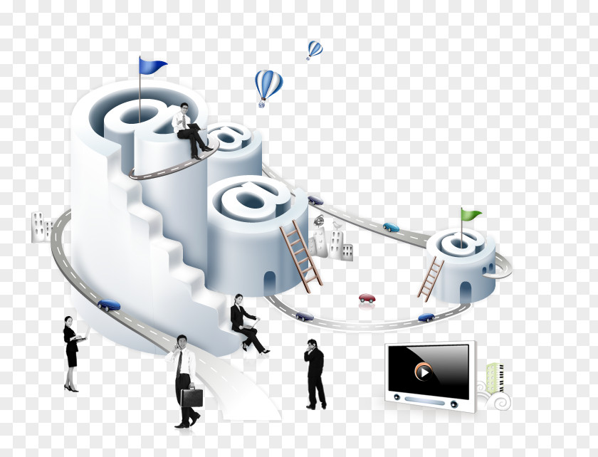Business Technology Elements Digital Marketing Website Service Promotion PNG