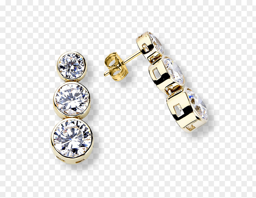 Round Bezel Earring Jewellery Gemstone Silver Bling-bling PNG