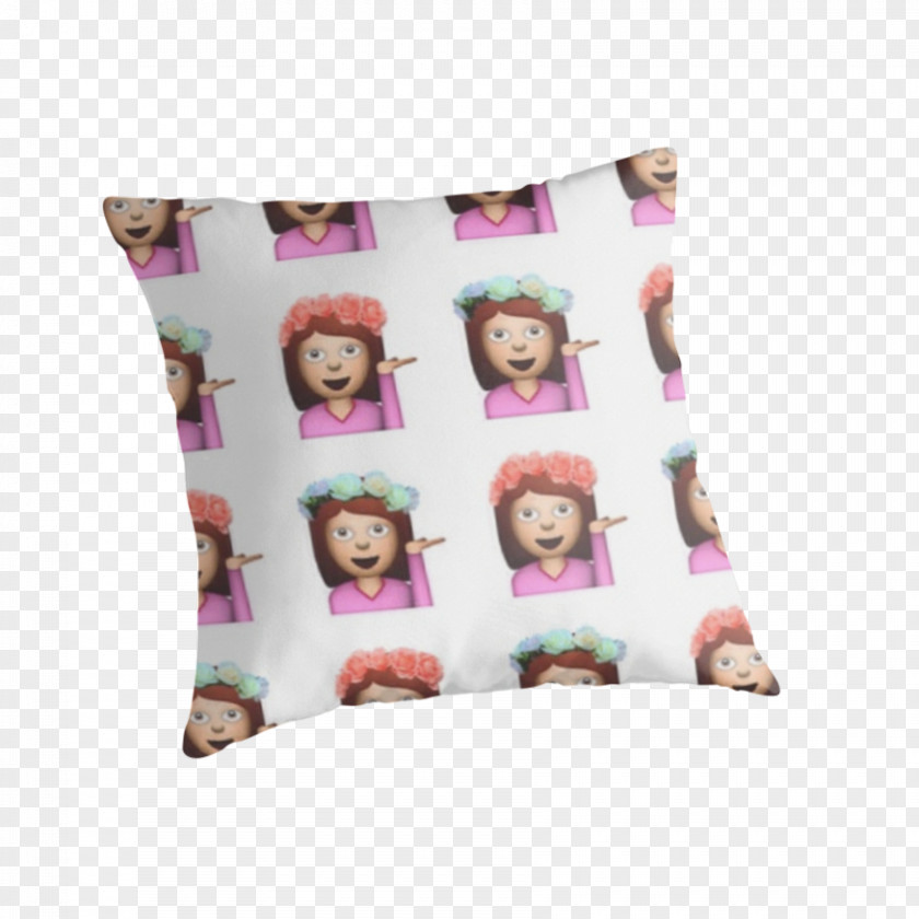 Sassy Emoji Throw Pillows Cushion Pink M PNG