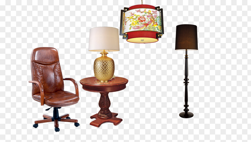 Floor Lamp Table Office Chair Furniture Lobby PNG