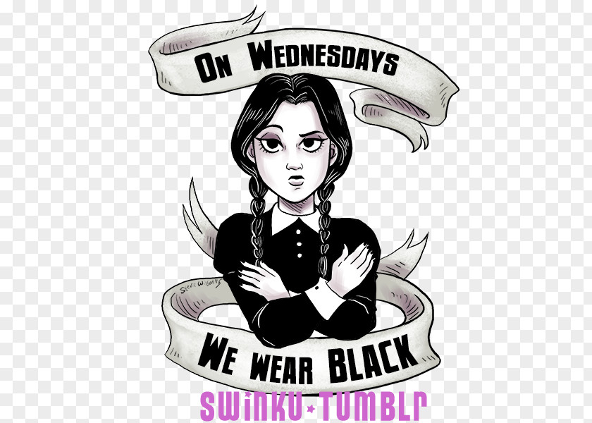 Wednesday Addams The Family Sticker Label PNG