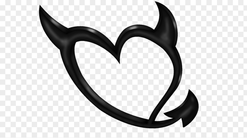 Heart Arrow Black PNG