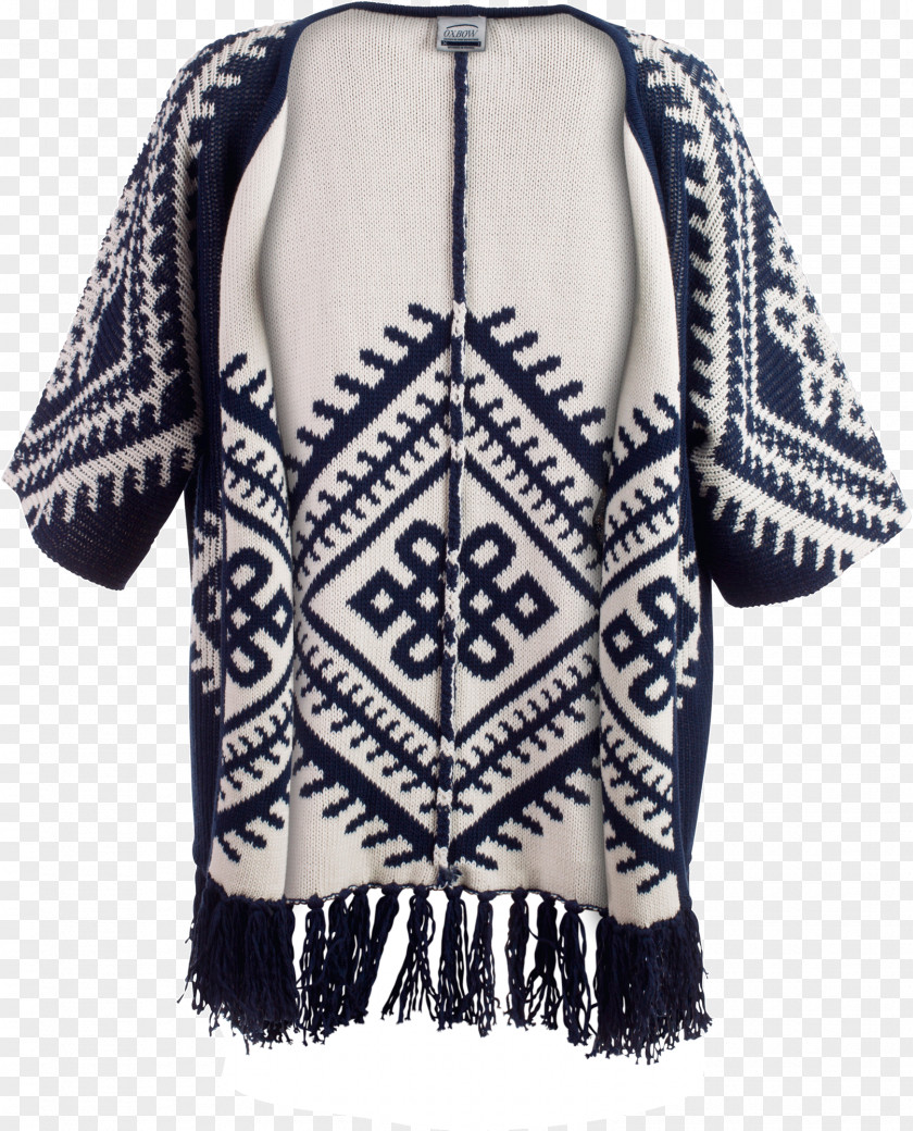 Oxbow Cardigan Sleeve Neck Poncho Blouse PNG