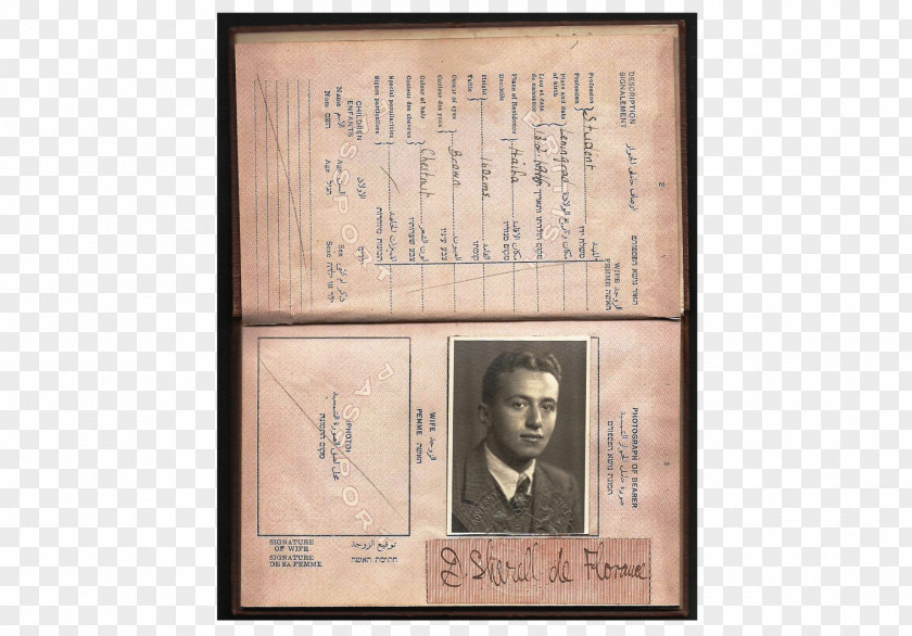 Passport Dutch Manchuria Second World War Mandatory Palestine PNG