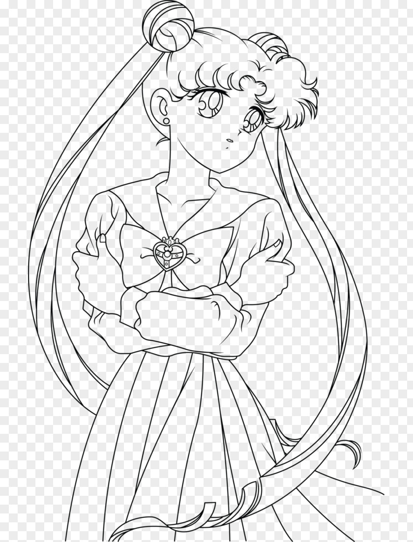 Sailor Moon Chibiusa Luna Line Art Drawing PNG