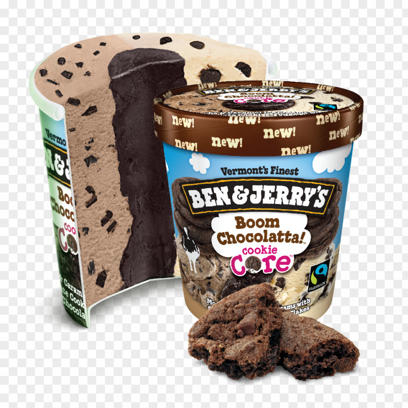 Ben Jerrys Ice Cream Cones & Jerry's Chocolate Brownie Fortune Cookie PNG