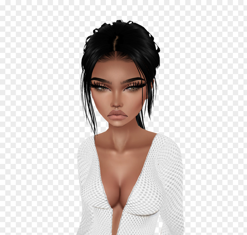 Bitch Brown Hair Black IMVU PNG